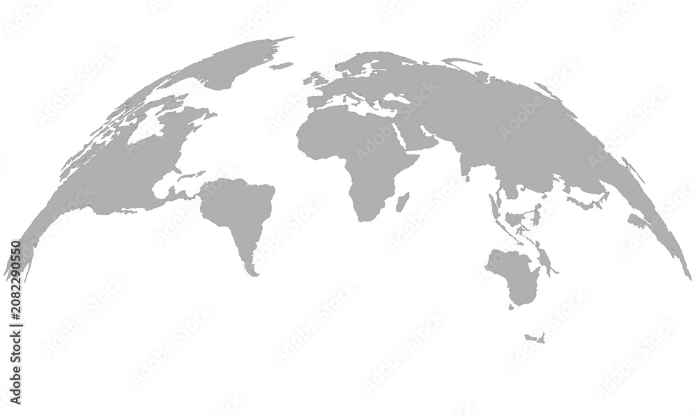 Fototapeta premium Greyscale world map in detail