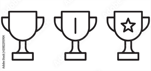 Tableau sur toile Minimalist award trophy cup line icon champion winner vector illustration eps 10