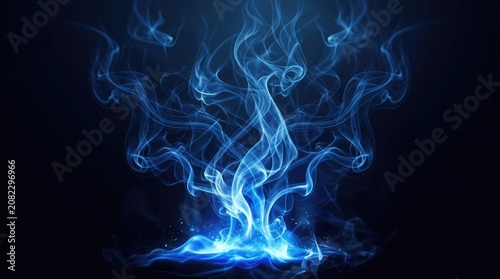 Eerie blue smoke halloween background dramatic abstract design for spooky season graphics