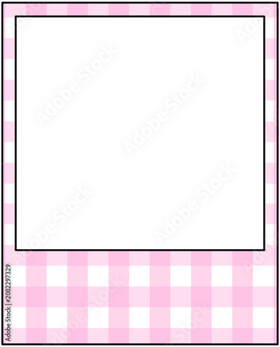 Pink Gingham Polaroid Photo Frame