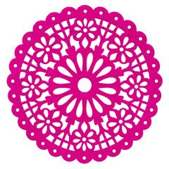 Round Floral Papel Picado Lace Doily Decoration