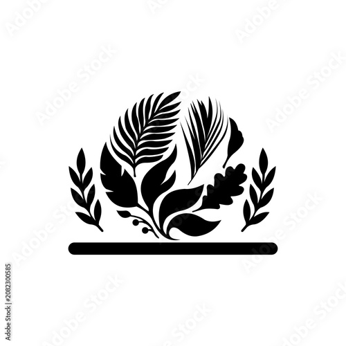 Minimalist Botanical Leaf Silhouette Nature Floral Vector Illustration