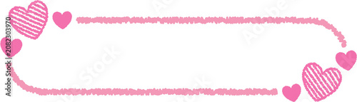 Crayon Heart Long Label Love Text Frame