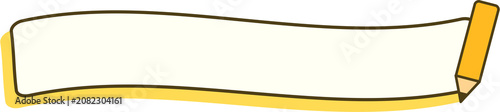Yellow Curved Label Pencil Text Frame
