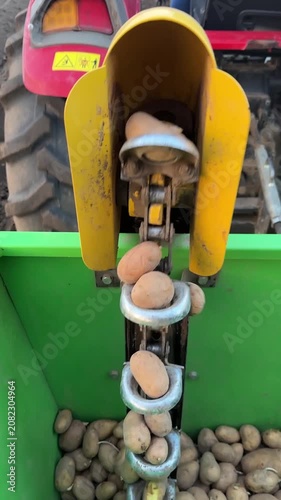 Potato Planting Machine in Operation on Farm
