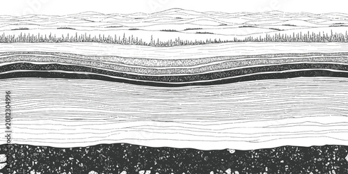 Photos Geological layers of soil and earth cross section illustration