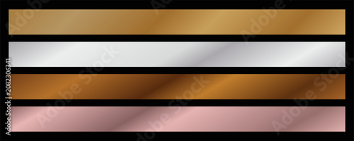 Schilderij op canvas Gold radial and linear metal styles pack