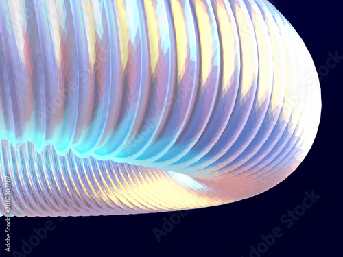 近未来テクノロジーを象徴する発光サークルの3DCGイラスト