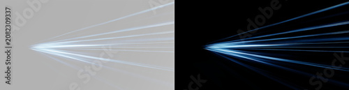 Foto Blue light speed streaks with glowing laser beams futuristic energy and radiant