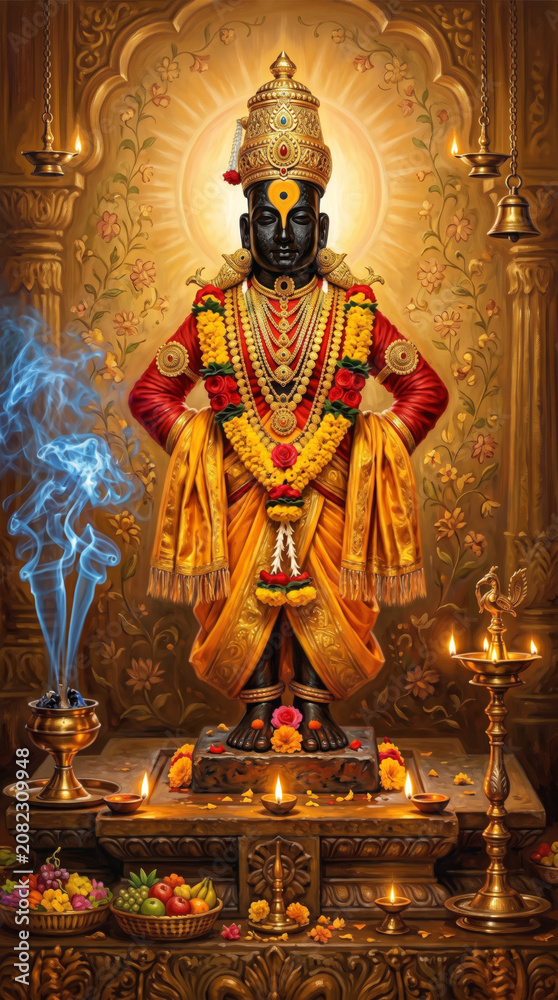 Obraz premium Vitthal | Ashadhi ekadashi | Ekadashi | vithhal rakumini |lord vitthal | pandharpur 