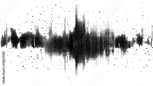 Photos Creative distressed halftone sound beat vector asset