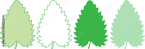 Pine tree dotted vector set four variations of evergreen conifer graphics for design projects