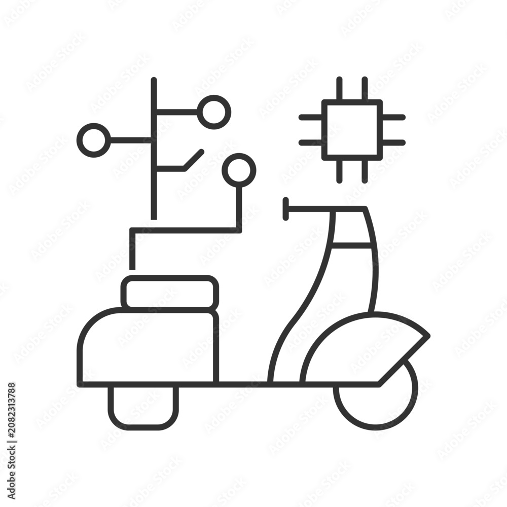 Fototapeta premium AI Scooter Icon - Moped Technology Icon