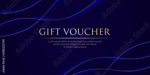 Elegant Luxury Gift Voucher Template with Gold Lines