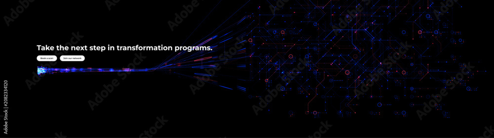 Fototapeta premium AI Data Science Information Network Lines Flow Stream, Digital Transformation Infrastructure Fiber Mesh Pattern Texture Background. Hacker Attack Cyber Security Circuit Board. Edtech Fintech. Vector
