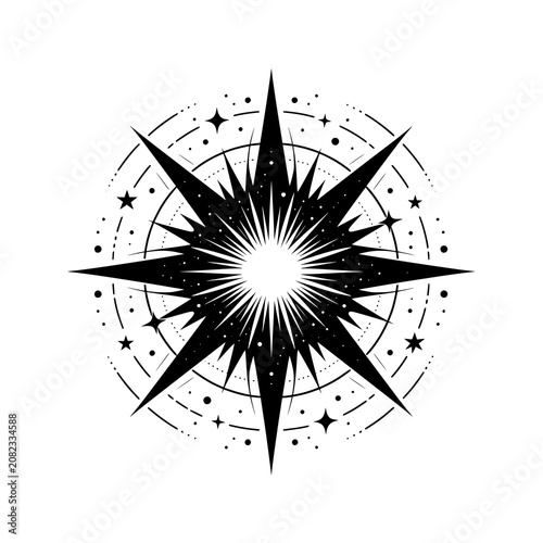 Fotografie Galaxy Birth icon representing the formation of galaxies and the expansion of the universe