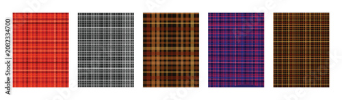 Plaid patterns, colorful textures, fabric designs, vector plaids