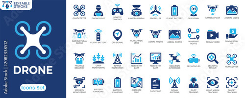Photos Drone icon set