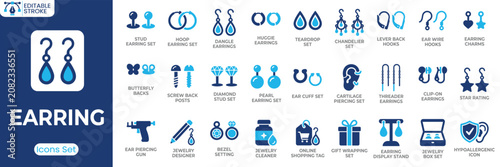 Quadro su tela Earring icon set