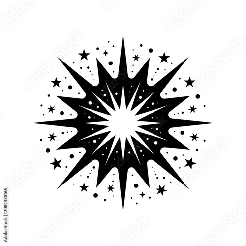 Tableau sur toile Galaxy Birth icon representing the formation of galaxies and the expansion of the universe