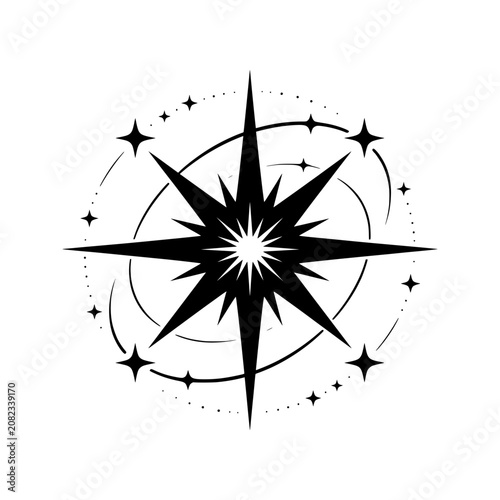 Tableau sur toile Galaxy Birth icon representing the formation of galaxies and the expansion of the universe