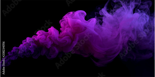 Abstract Purple Smoke Waves with Flowing Light Energy and Smooth Colorful Swirl Background Texture