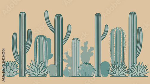 vector illustration of an abstract background cactus.