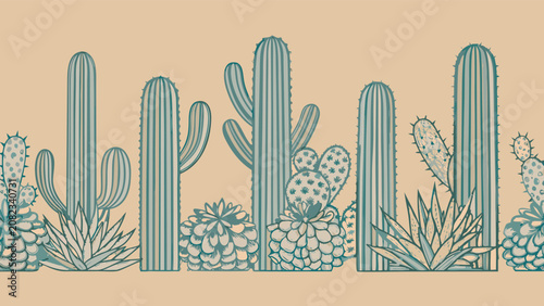 vector illustration of an abstract background cactus.