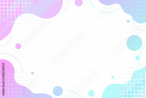 Tableau sur toile pastel gradient memphis frame vector illustration graphic