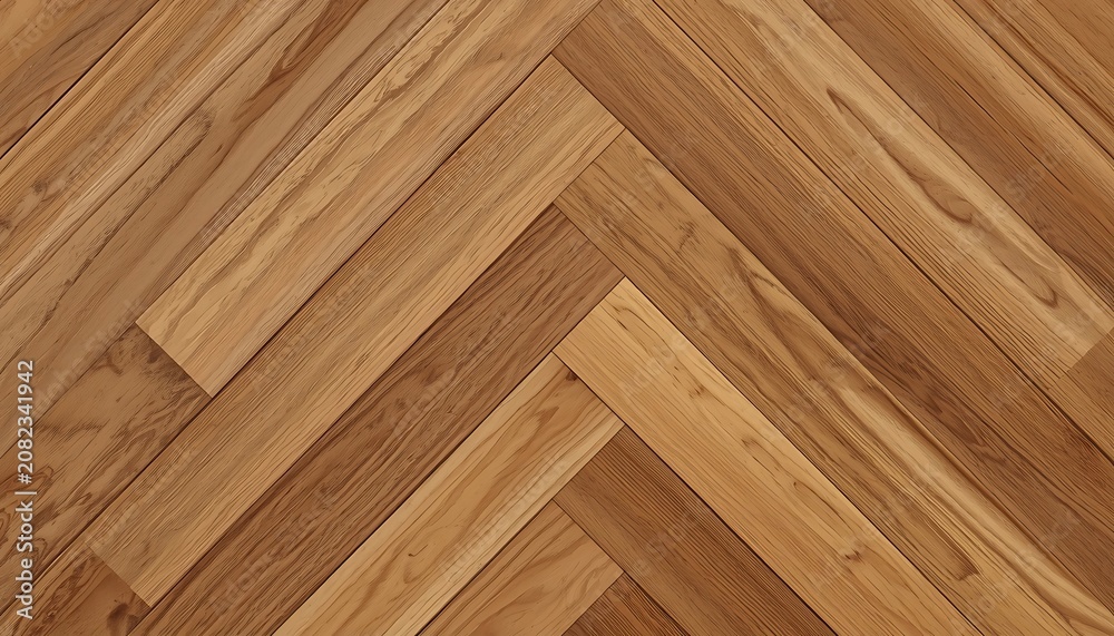 Fototapeta premium Herringbone wood flooring texture, natural oak parquet background, classic timber floor pattern for interior design and architectural visualization
