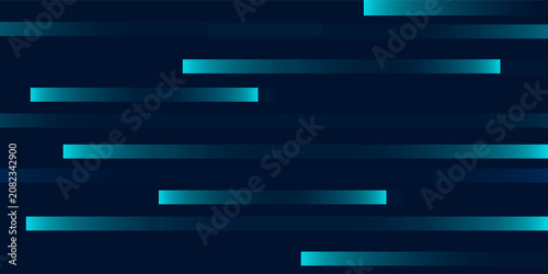 Abstract glowing straight lines on dark blue background. Stripe lines design. Modern shiny blue geometric rectangle pattern. Futuristic technology concept. Vector illustration