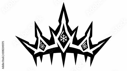 Fotografie Spiky ice crown logo with snowflake details