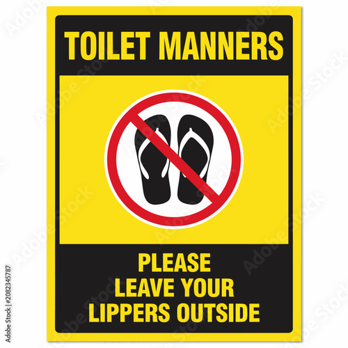 Funny Toilet Sign Requesting Shoes Stay Outside For Cleanliness