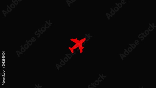 Glowing neon helicopter icon animation on black background air transport .