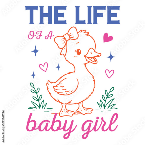 The Life of a Baby Girl Duck Illustration