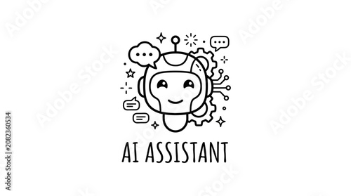 Smiling Robot Face with Glasses On.