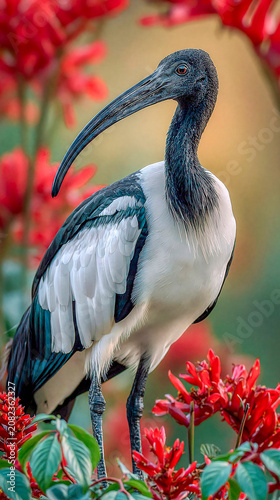 Black and white pied ibis