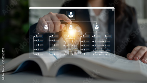 Obraz na płótnie Businesswoman Consulting Digital Interface for Innovative Ideas and Management S