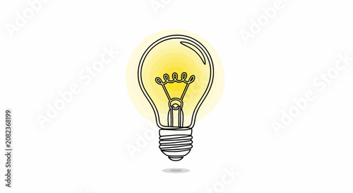 Canvastavla Classic incandescent light bulb glowing brightly.