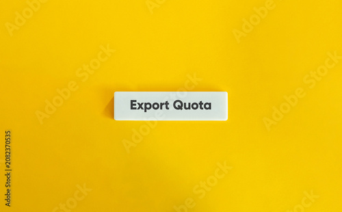 Fotografie Showing export quota concept on yellow background