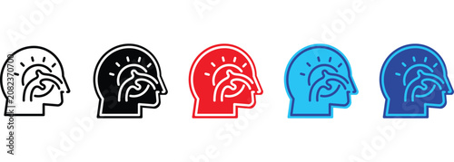 Bild auf Leinwand Sinusitis banner web icon line outline color vector illustration