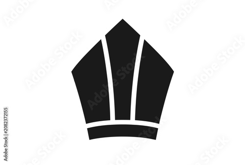 Canvastavla Geometric black icon of a bishop chess piece.