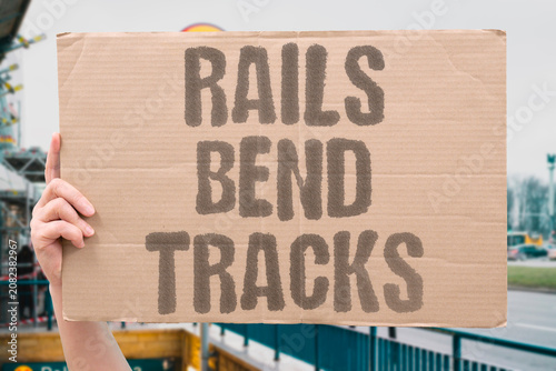 Quadro su tela "Rails bend tracks" Train lines distort causing derailment risk