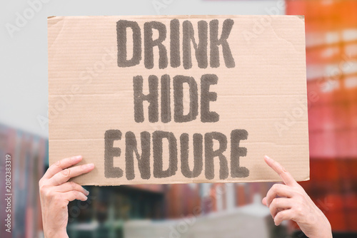Cuadro en lienzo "Drink hide endure" Three actions for summer survival