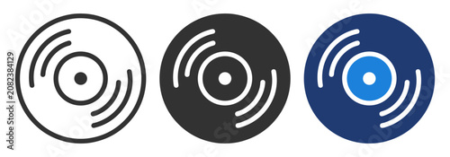 Bild auf Leinwand Vinyl Record Icon Set for Music Design