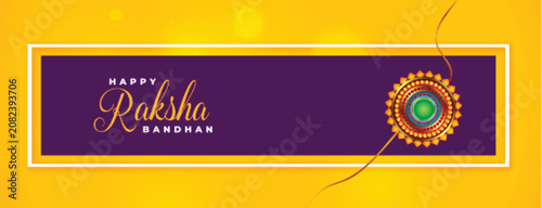 Konstfotografi Nice happy raksha bandhan traditional yellow banner