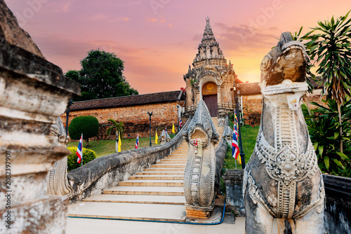 Canvastavla Wat Phra That Lampang, Buddhist temple complex in Thailand.