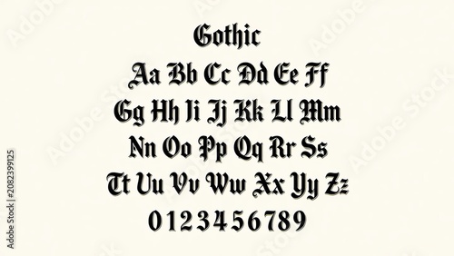 gothic liquid metal alphabet on mossy stone wall