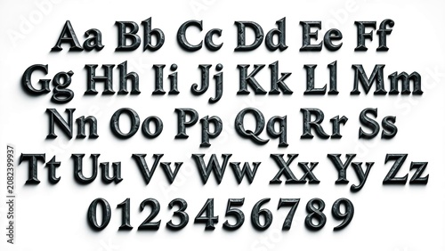 gothic stone-carved letters and numbers with sharp serifs