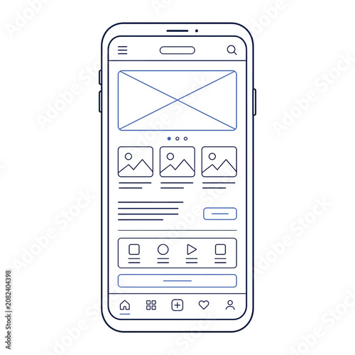  Smartphone UI wireframe design